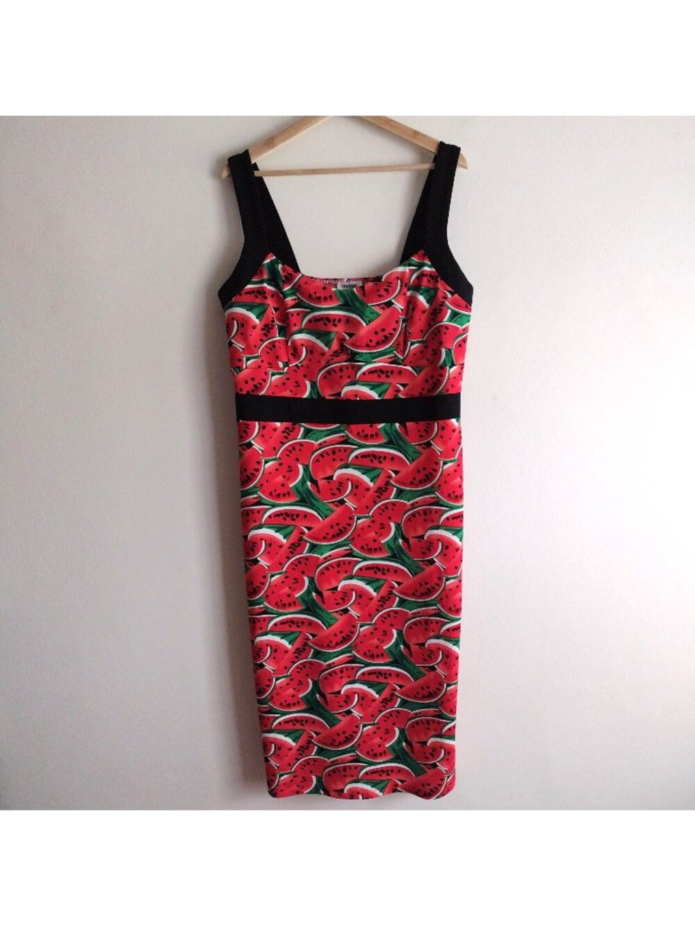 Unique Vintage Stretch Watermelon Dress 3X Novelty Wiggle Knit Sheath
